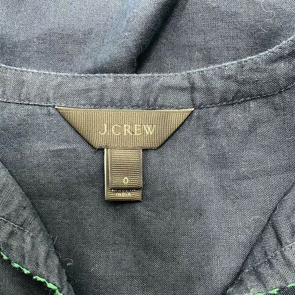 J. CREW Linen Blend Long Sleeve Boho Blouse - Picture 5 of 6